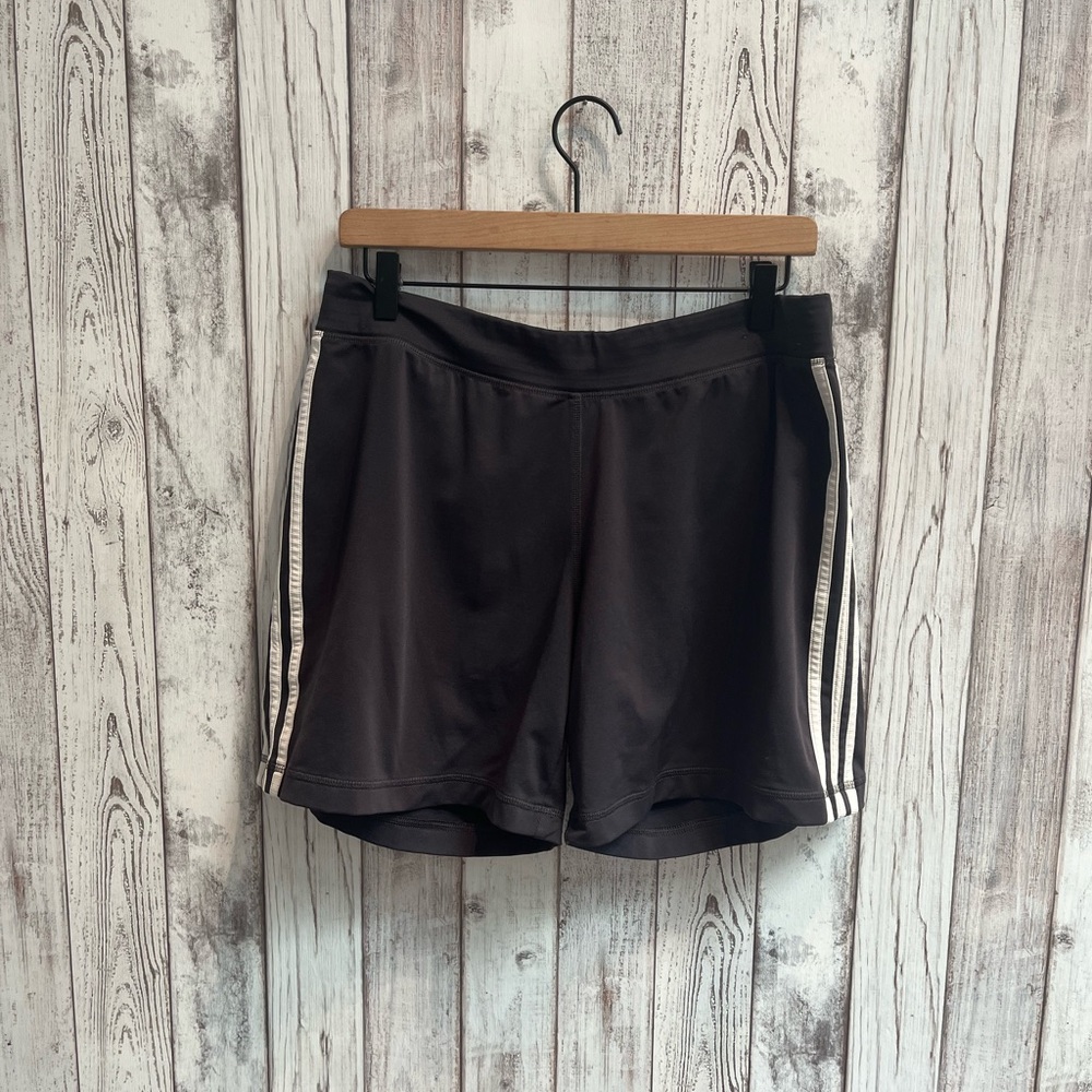Adidas athletic shorts dark gray  size large